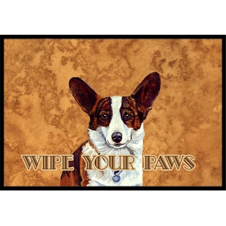 Carolines Treasures Carolines Treasures LH9451JMAT 24 X 36 In. Cardigan Corgi Wipe Your Paws Indoor Or Outdoor Mat LH9451JMAT